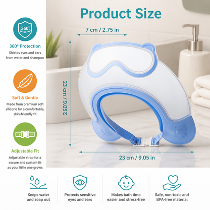 Adjustable Baby Water & Shampoo Visor with 360° Eye & Ear Protection
