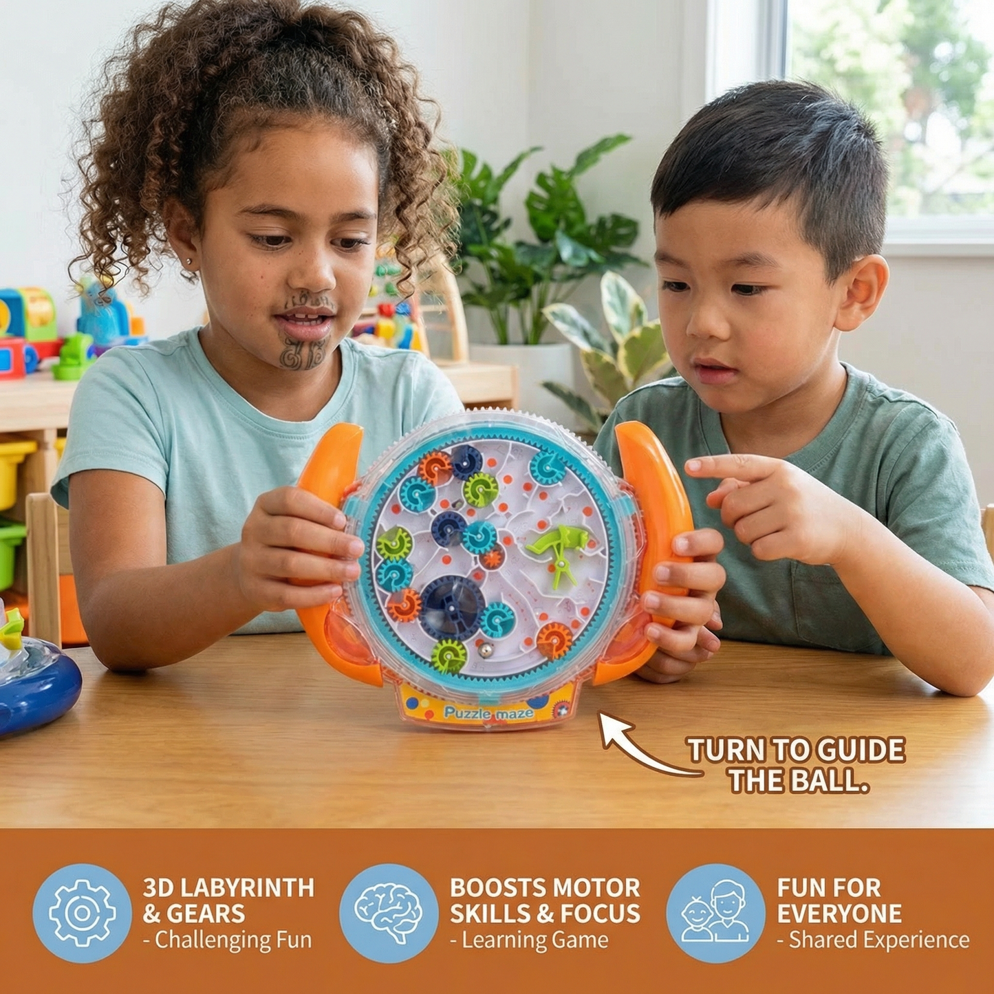 3D Ball Maze Wheel – Skill and Learning Game