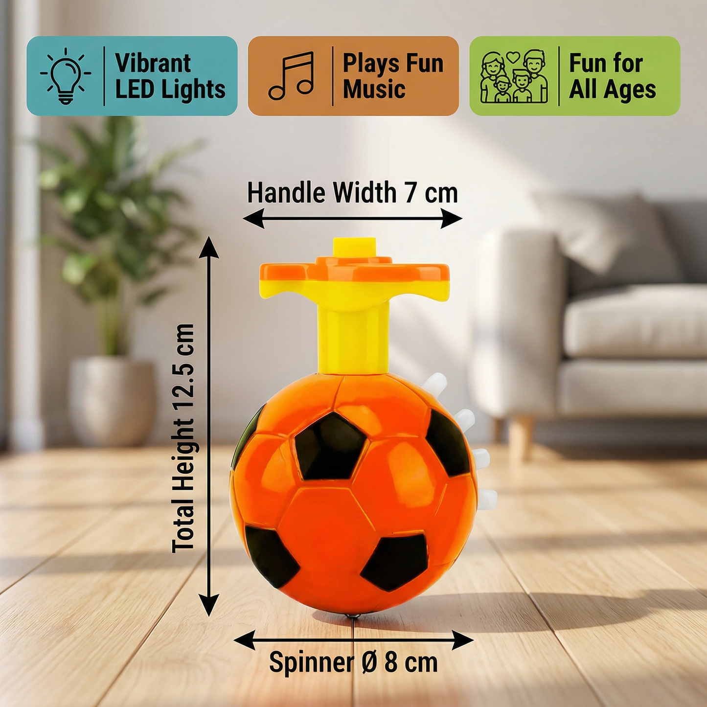 Glowing LED Football Spinning Top