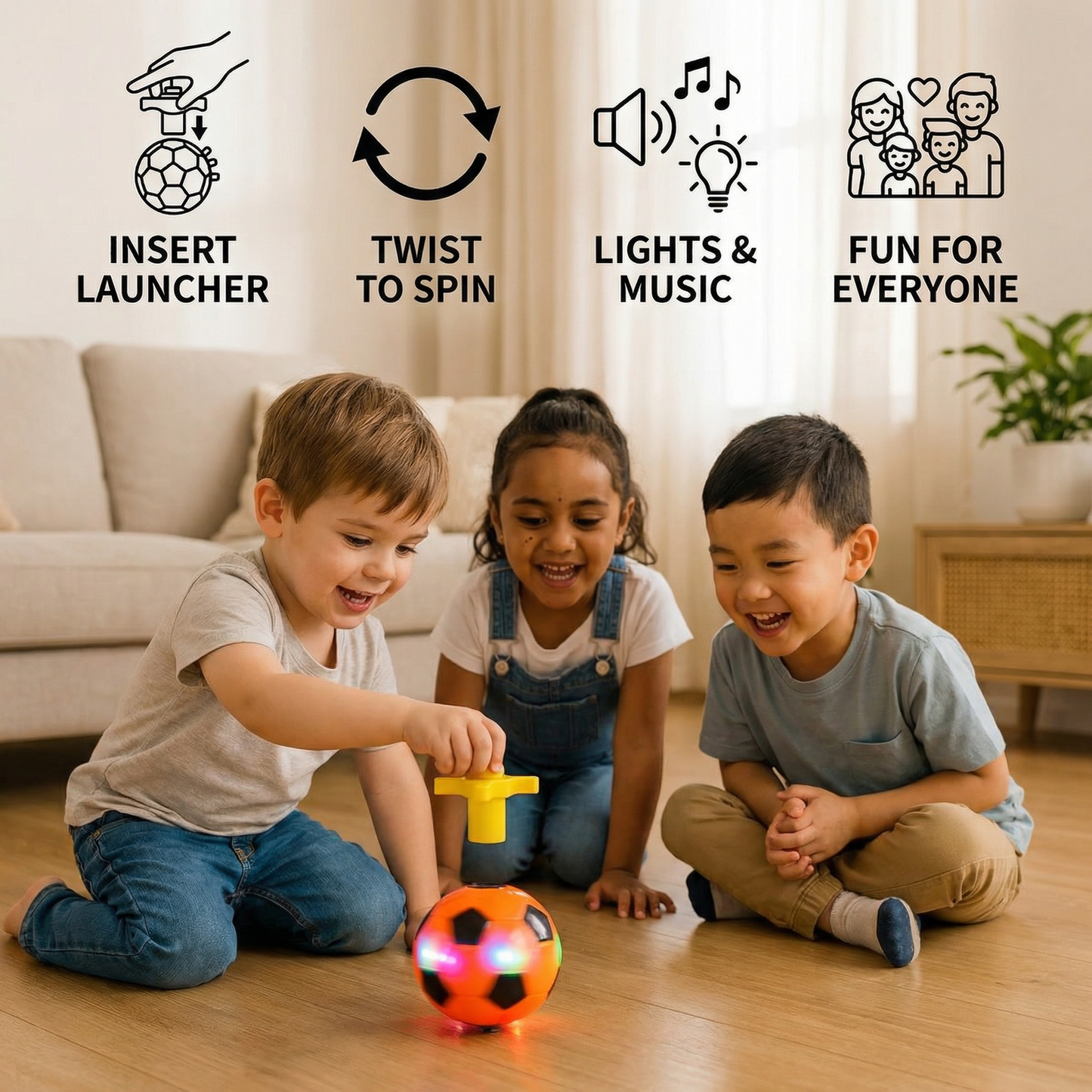 Glowing LED Football Spinning Top