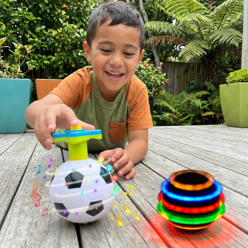 Glowing LED Football Spinning Top