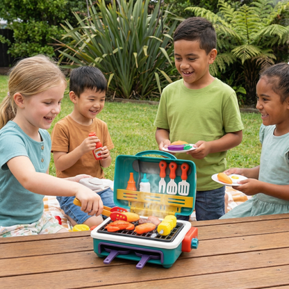 My First BBQ Grill – Children's Kitchen with Smoke Effect and Color-Changing Food
