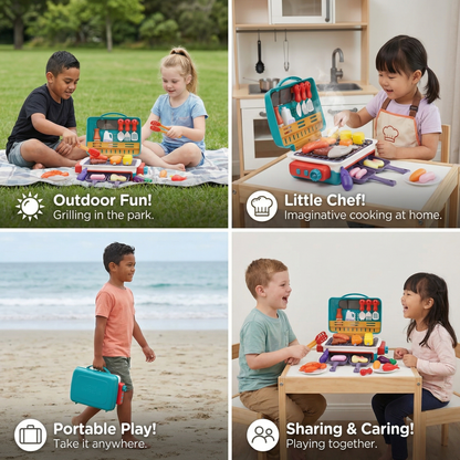 My First BBQ Grill – Children's Kitchen with Smoke Effect and Color-Changing Food