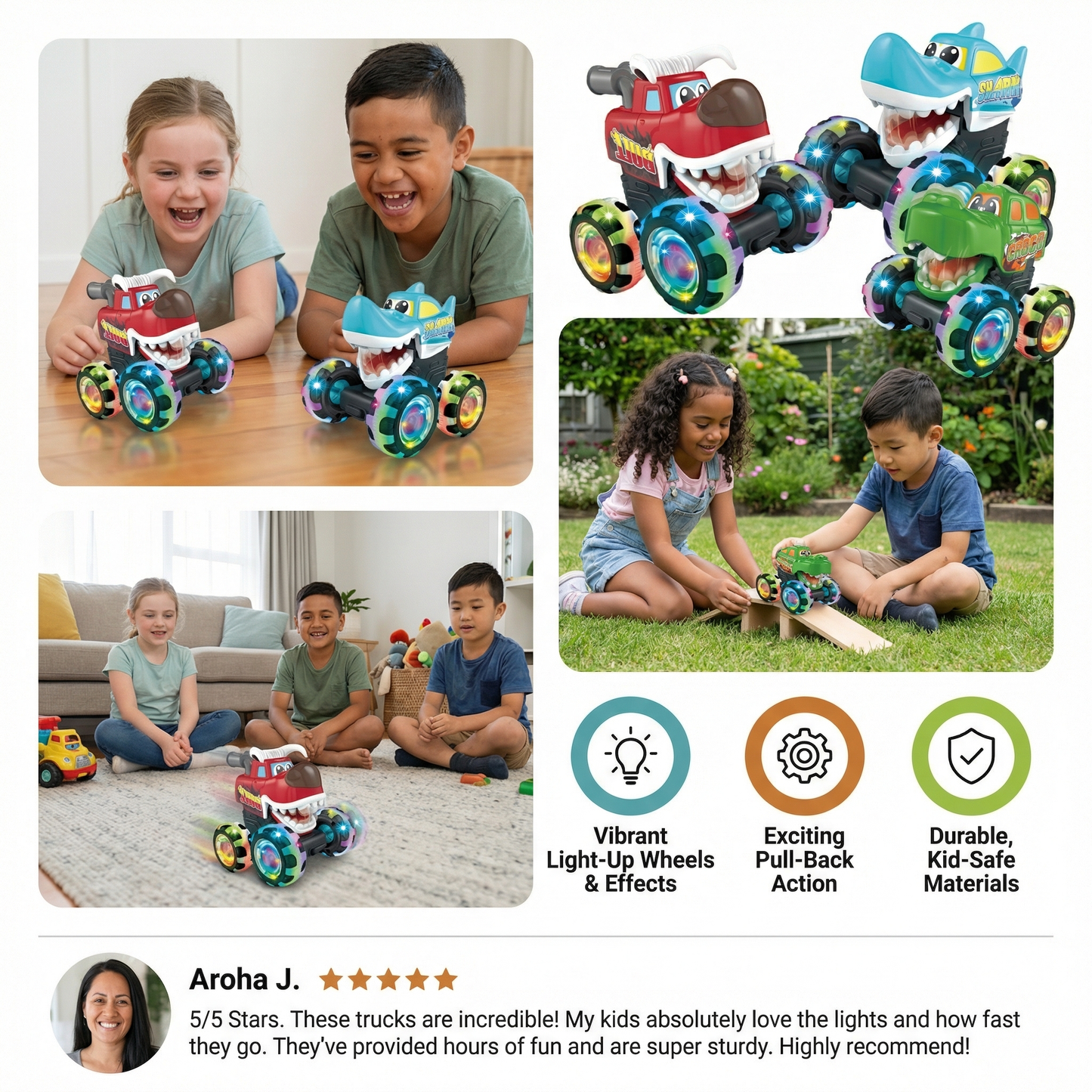 Glowing Monster Truck Toy Cars