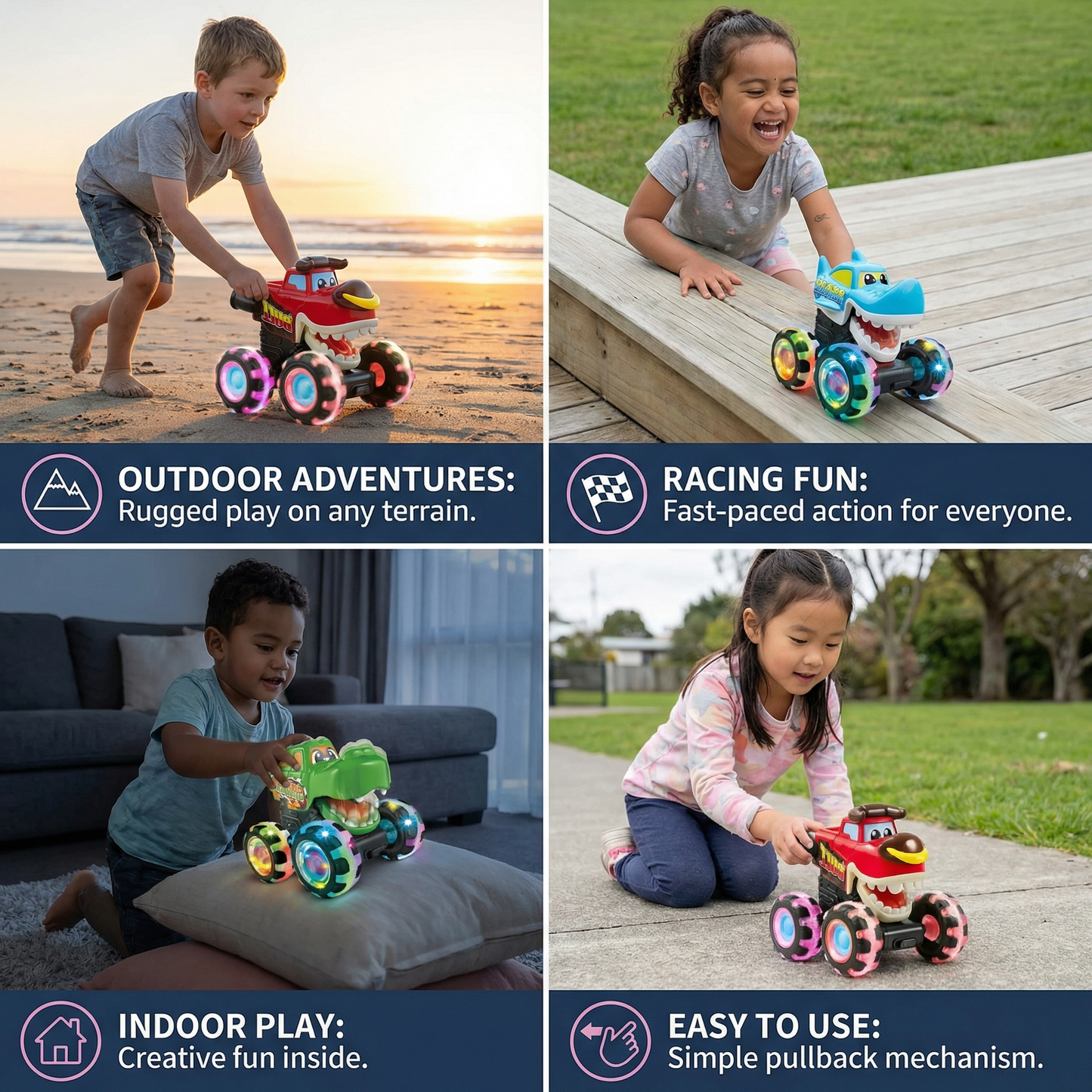 Glowing Monster Truck Toy Cars