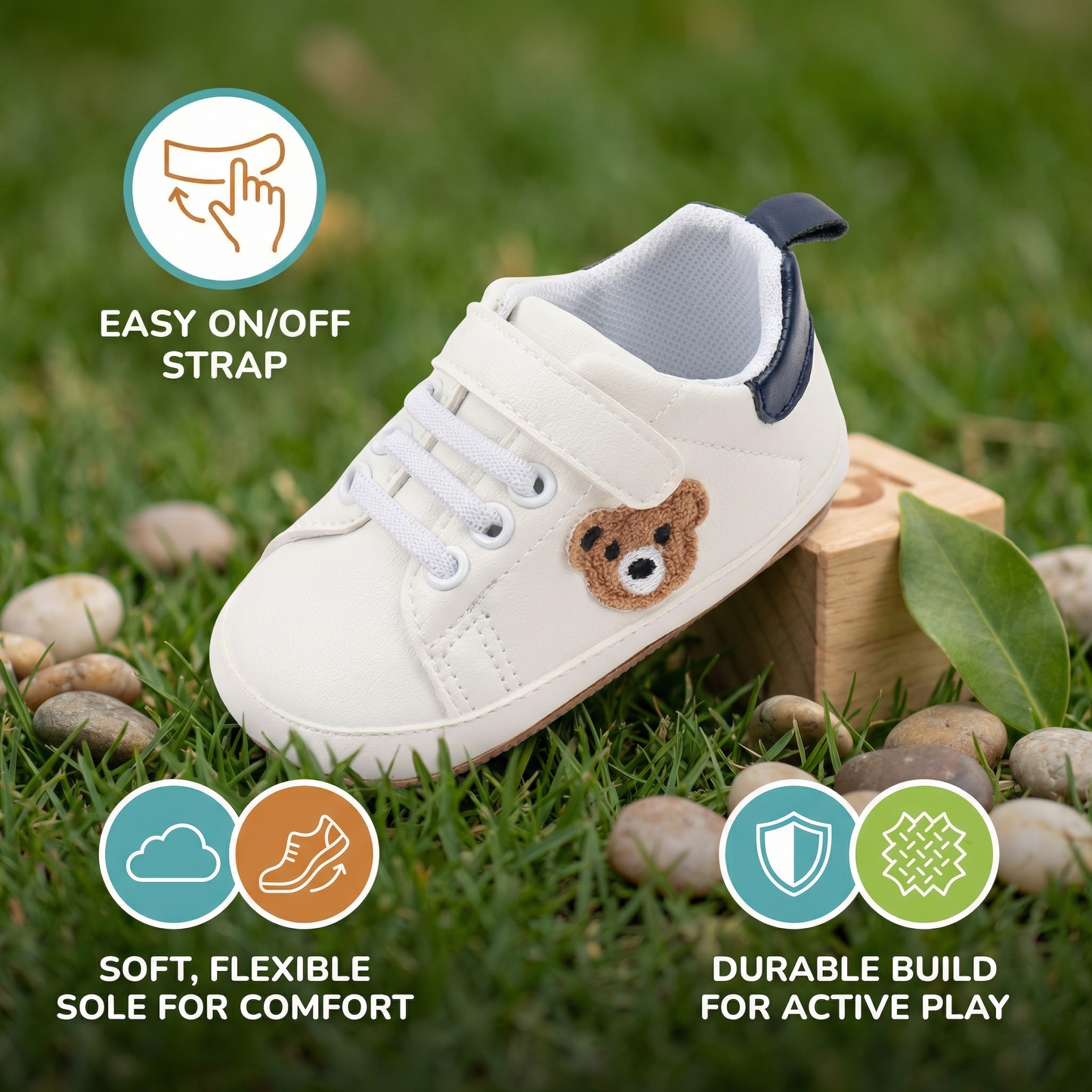 Toddler Shoes with Cute Bear Design