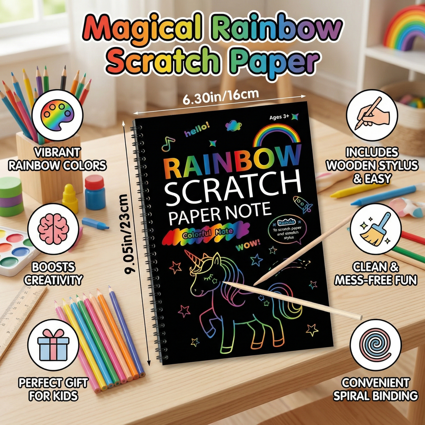 Magical Rainbow Scratch Paper