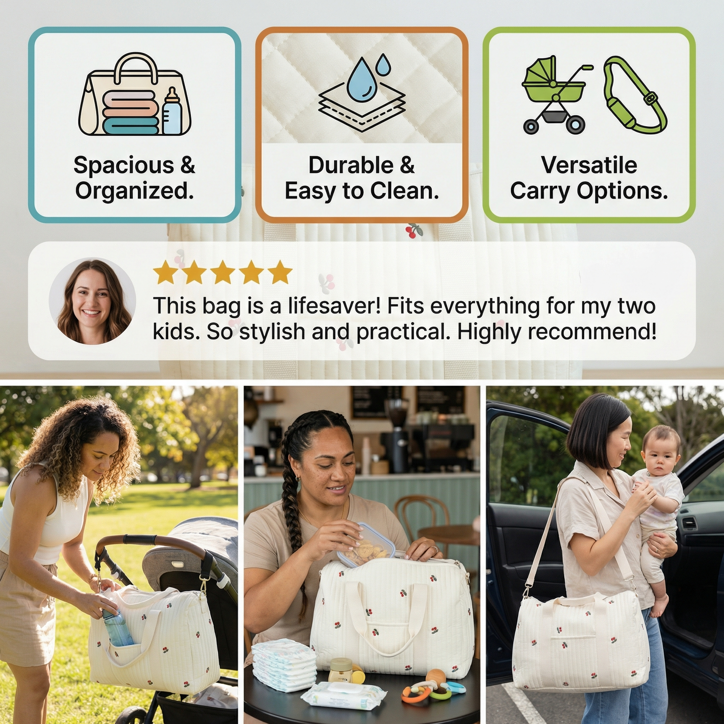 Large Mommy Baby Bag – Space for Everything Moms Need!