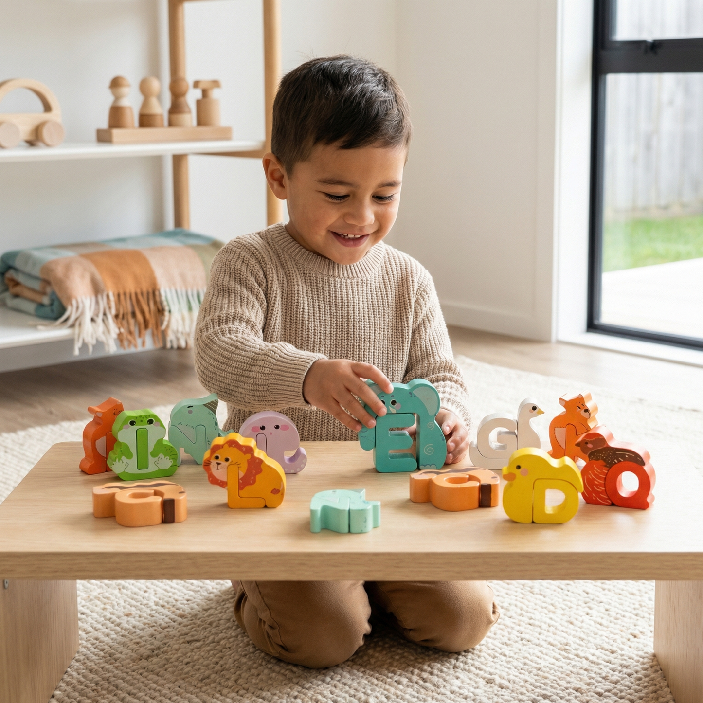 Wooden Animal Alphabet Puzzle – A–Z Learning Toy for Children