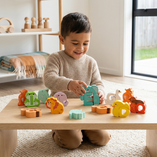 Wooden Animal Alphabet Puzzle – A–Z Learning Toy for Children