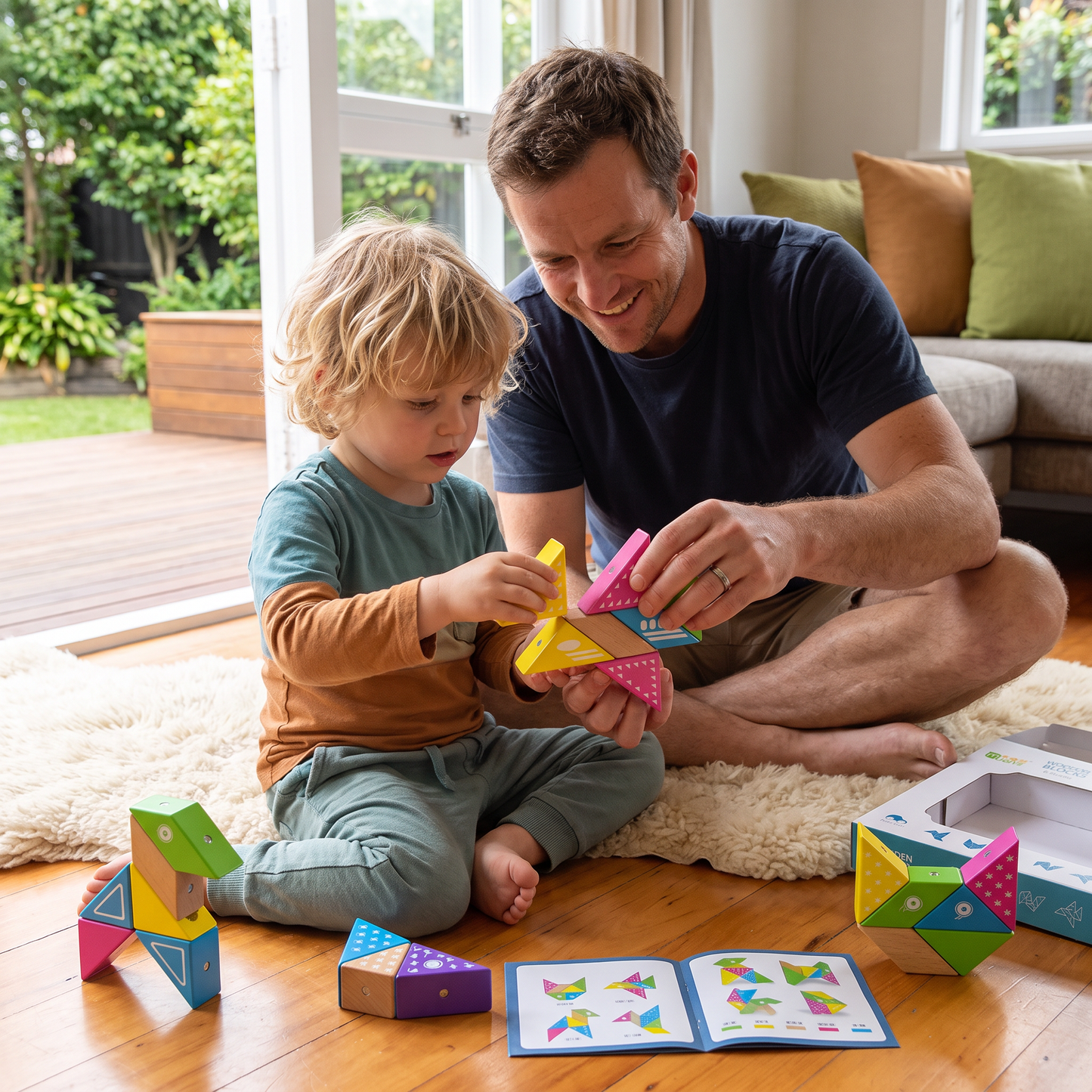 Magnetic Wooden Geometry  Puzzle Blocks