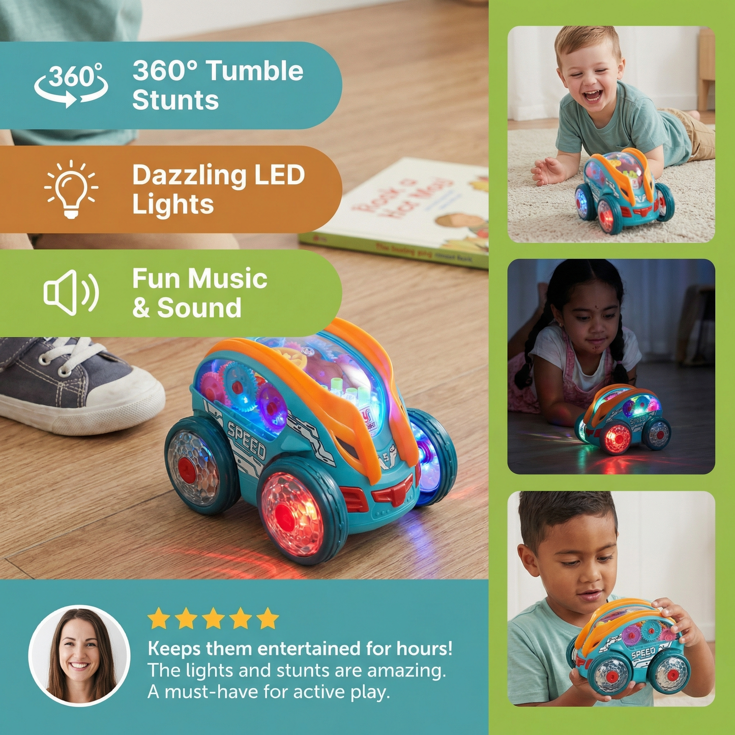 Glowing Tumble Car Toy