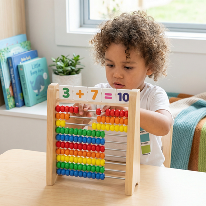 Wooden Abacus for Learning to Count and Calculate