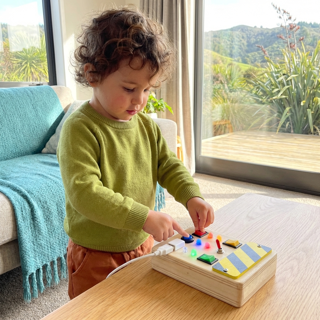 Montessori Activity Board Made of Wood