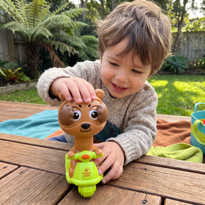 Press & Go Animal Motorcycle Toy – Cute Hide-and-Seek Character Car