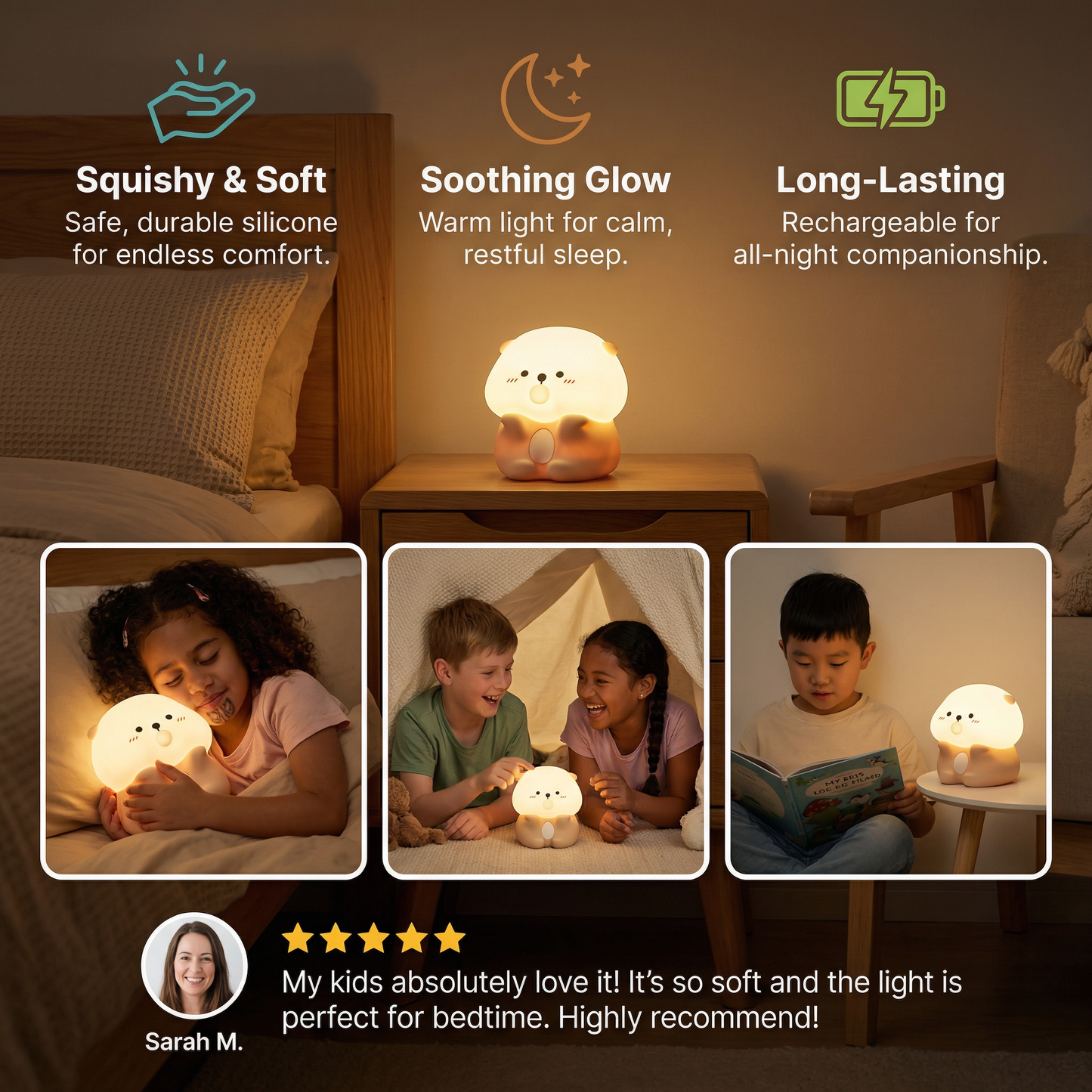 Cute Bubble Otter Silicone Night Light