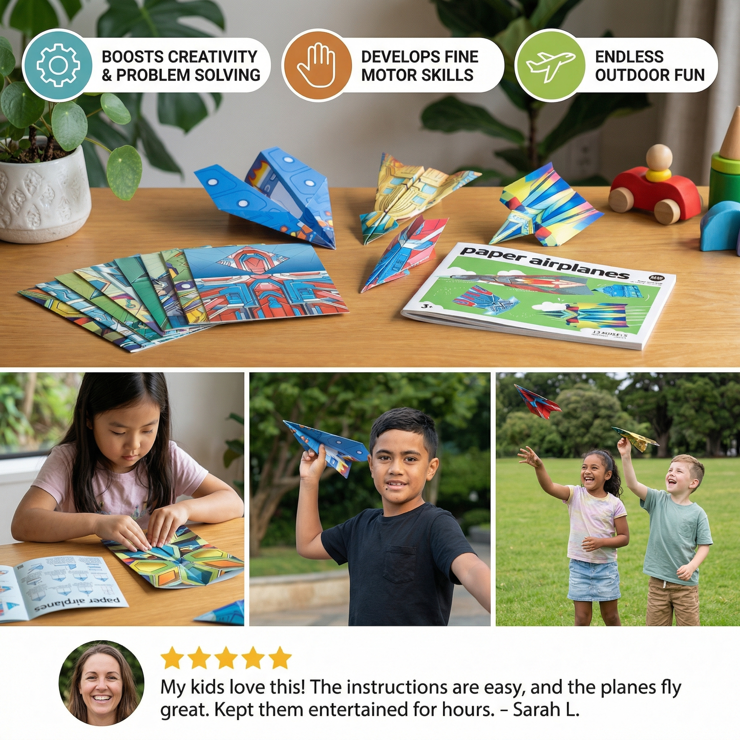 Paper Airplane Building Set with Instructions