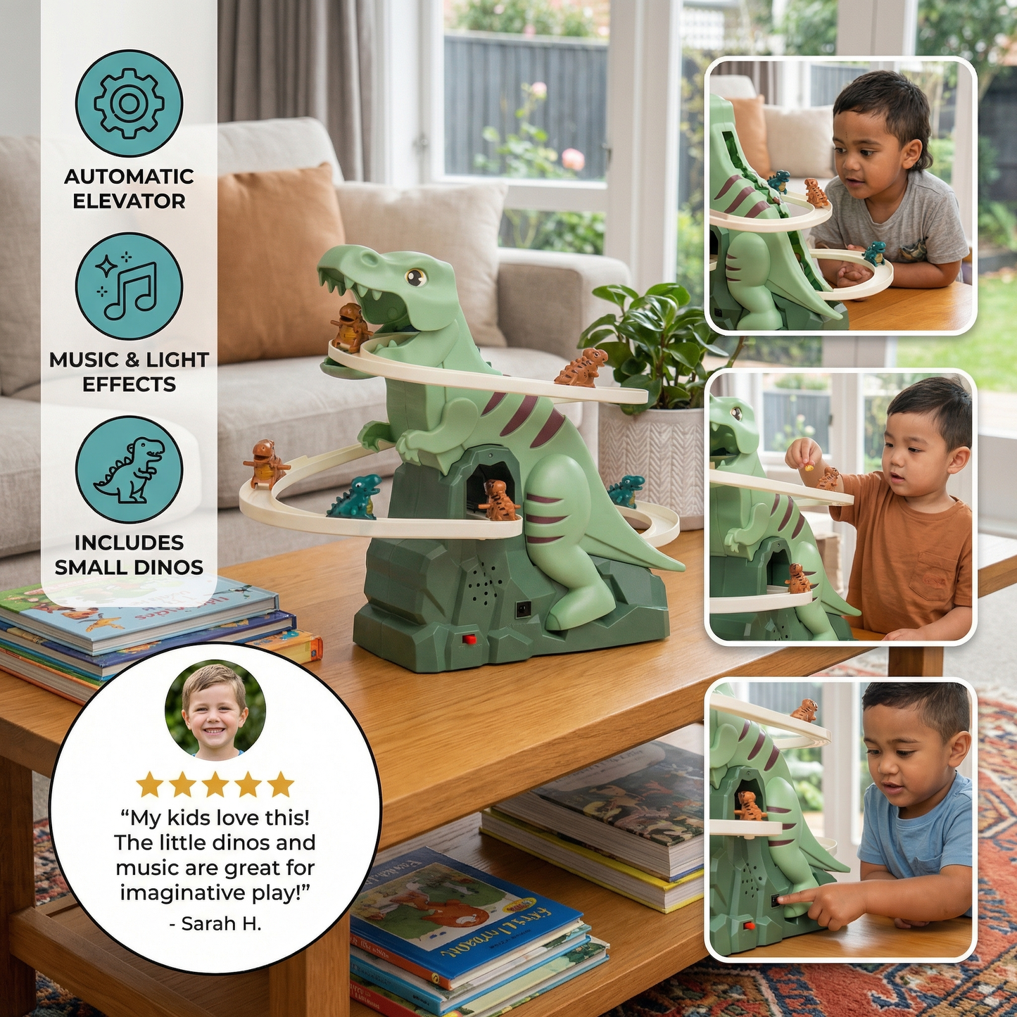 Dinosaur Slide Roller Coaster Fun