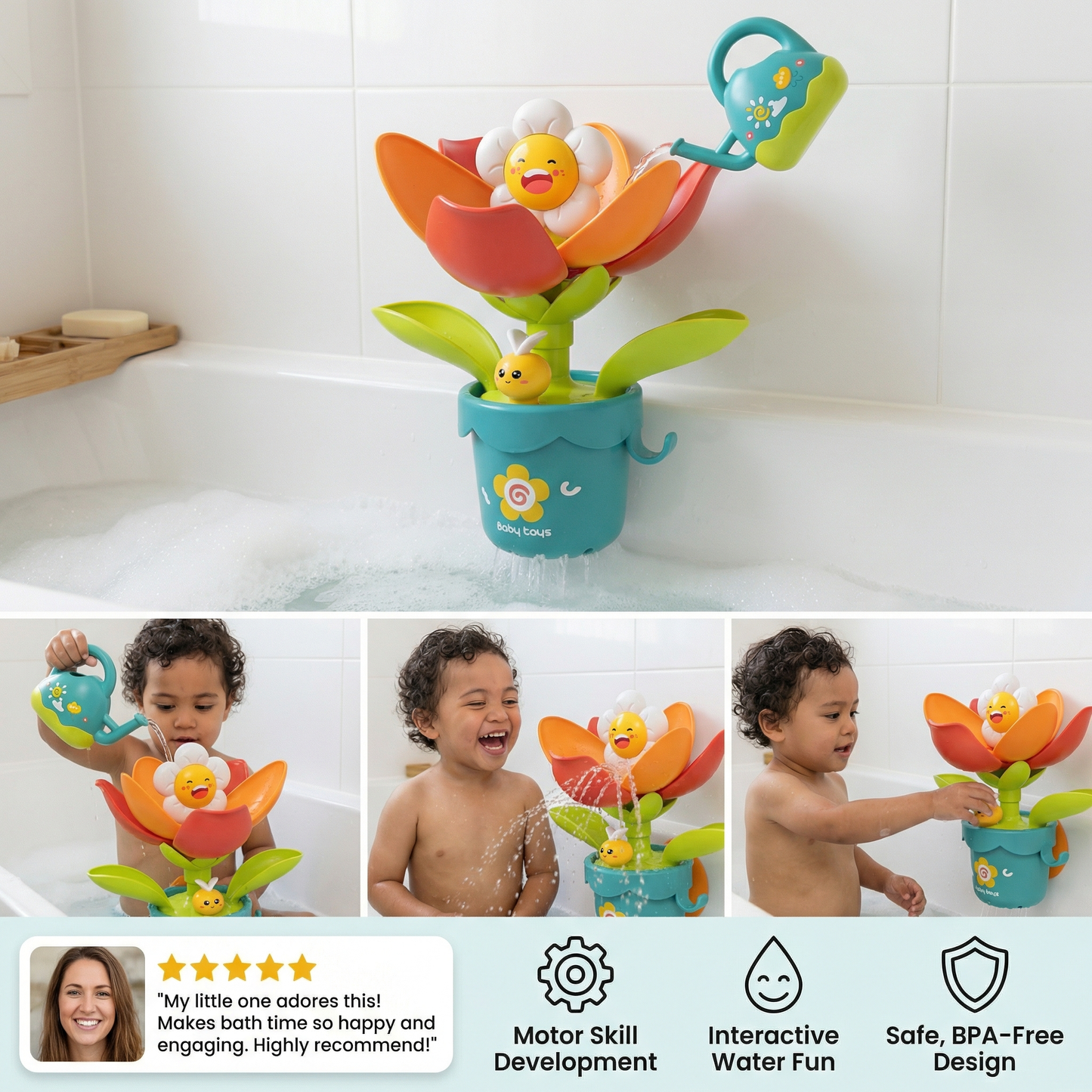 Flower Fun Bath Toy with Watering Can