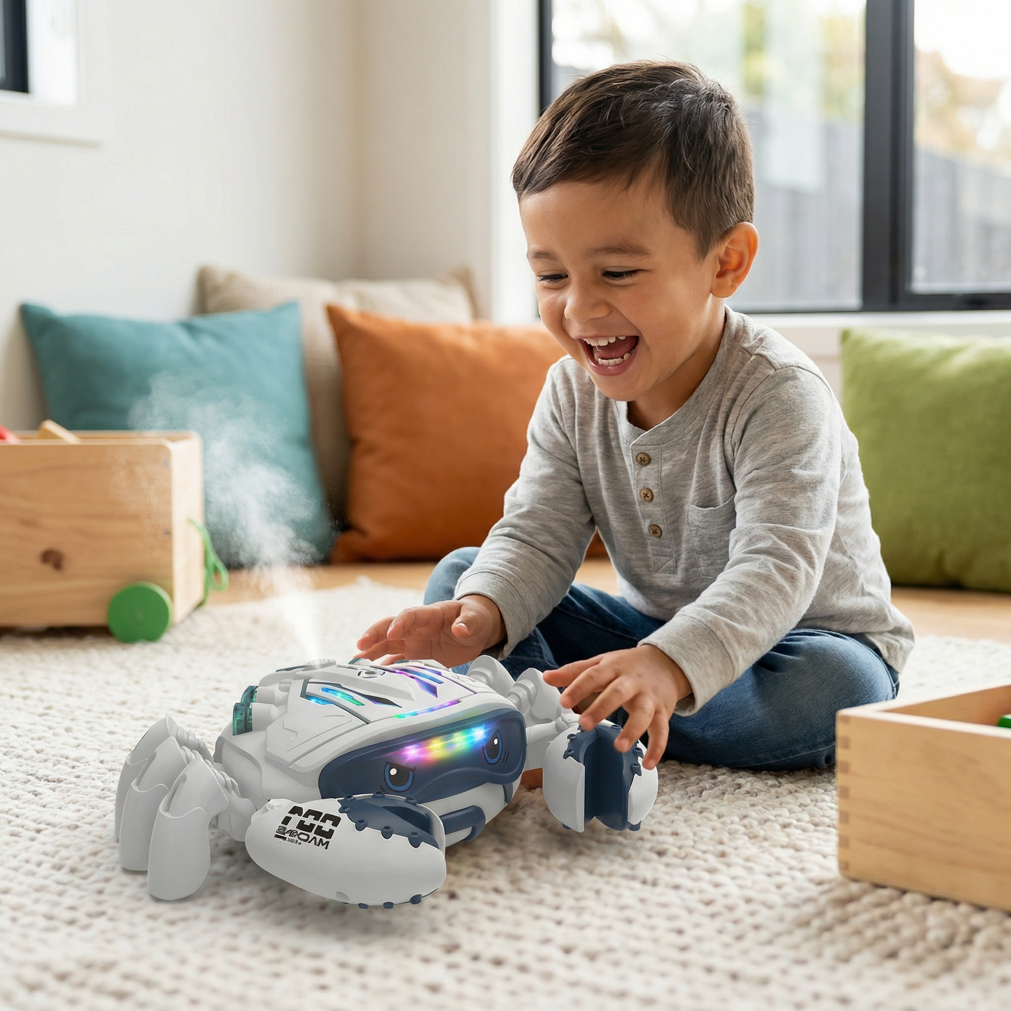 Glowing and Steam-Spraying Musical Crab