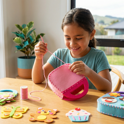 Safe Felt Pouch Set for DIY Sewing