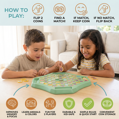 Animal Coin Memory Game Board