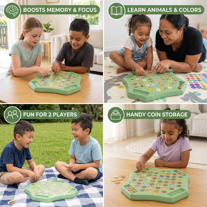 Animal Coin Memory Game Board
