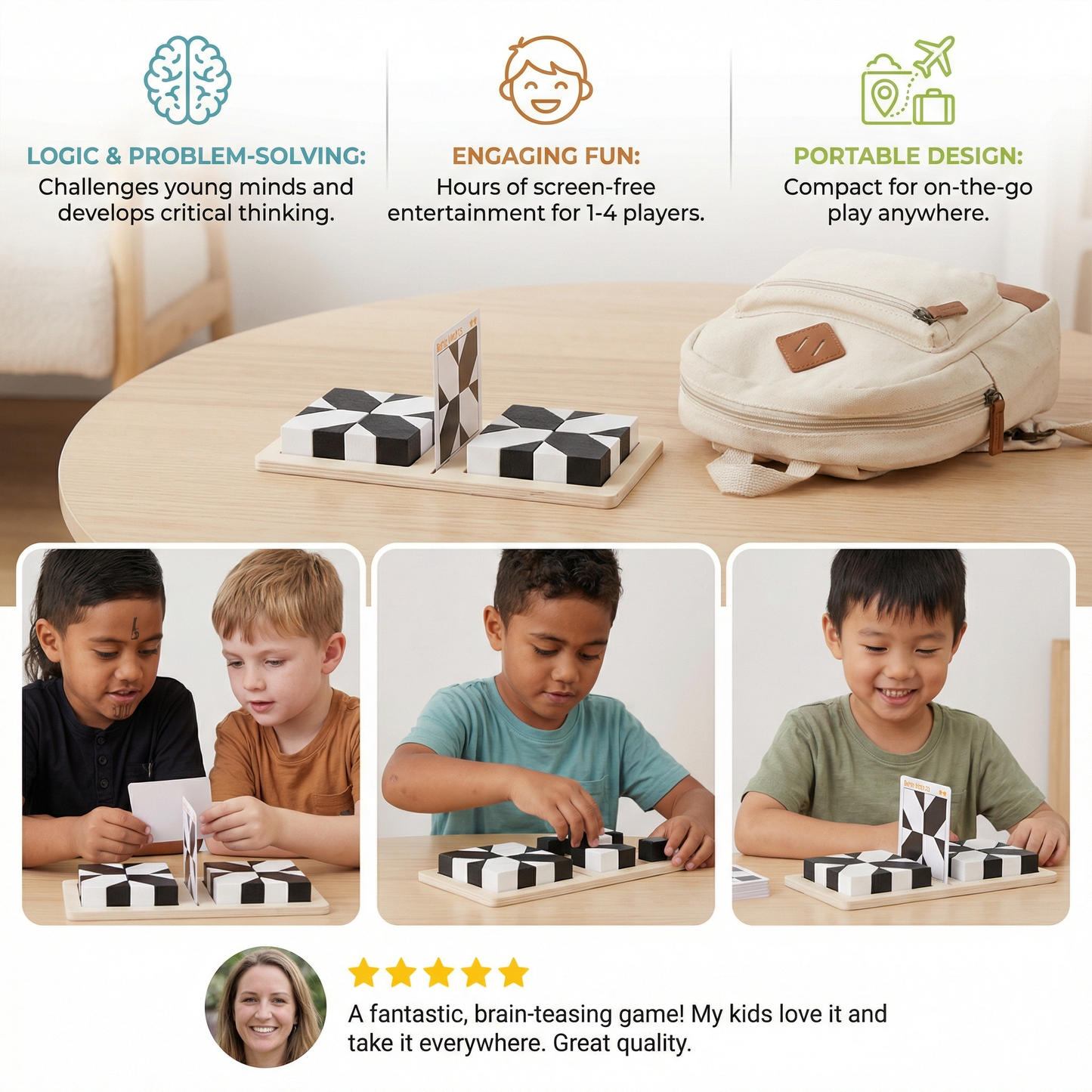 Two-Tone Logic Puzzle Game in Pocket Size