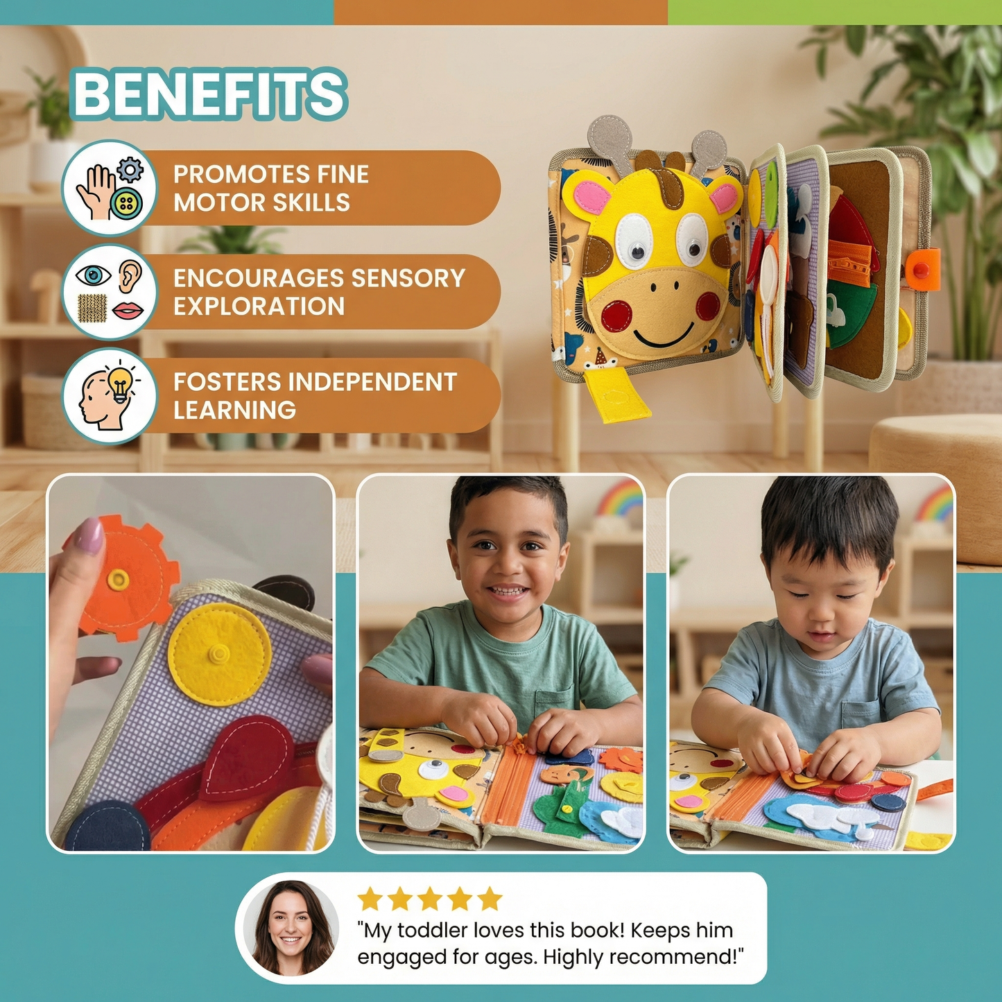 Montessori Sensory Giraffe Story Book