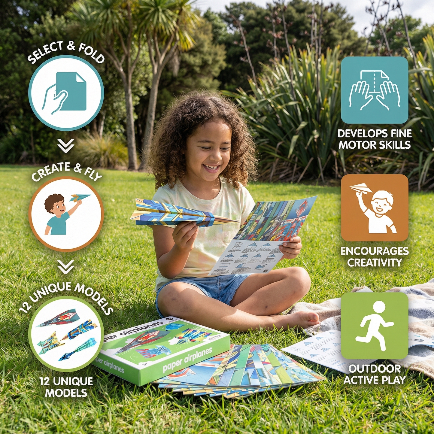 Paper Airplane Building Set with Instructions