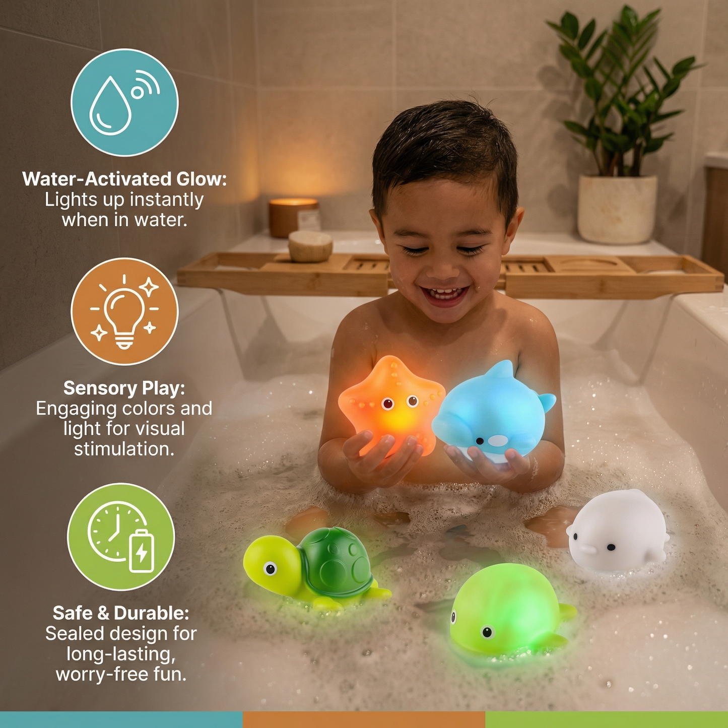 Glow-in-the-Dark Bath Animals
