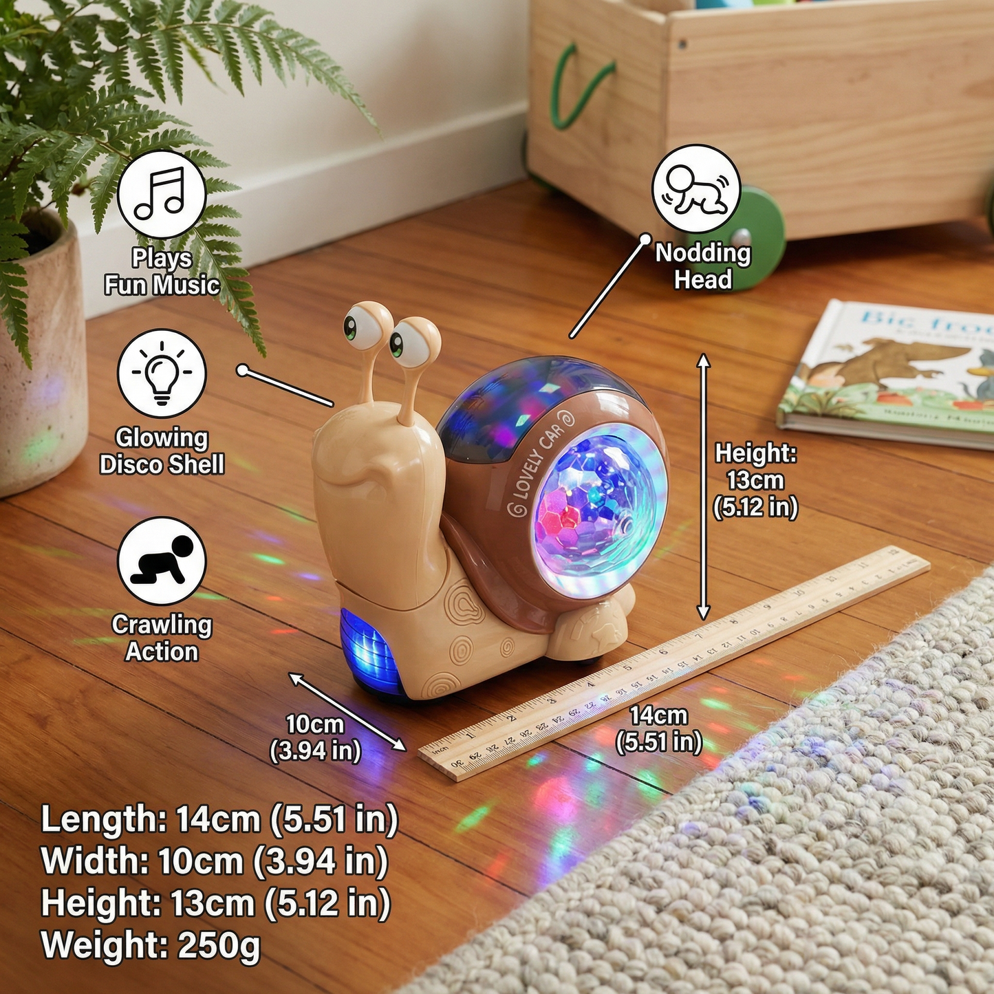 Glowing and Music-Playing Snail Crawling Toy
