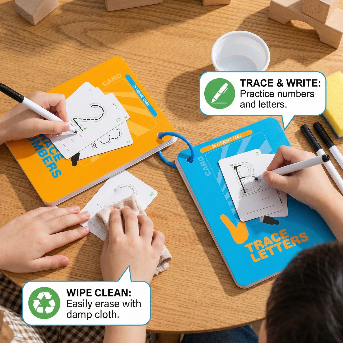 Reusable Numbers and Letters Training Book for Children