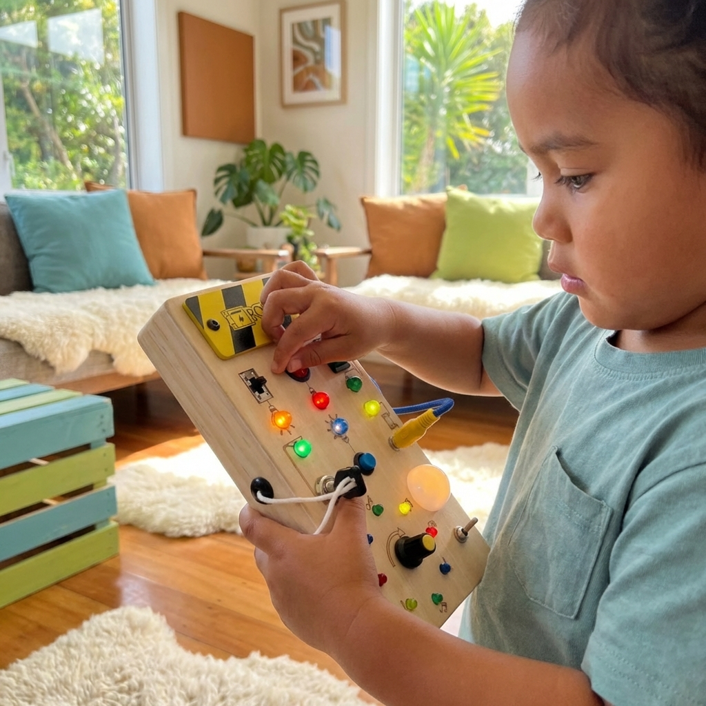 Montessori Activity Board Made of Wood