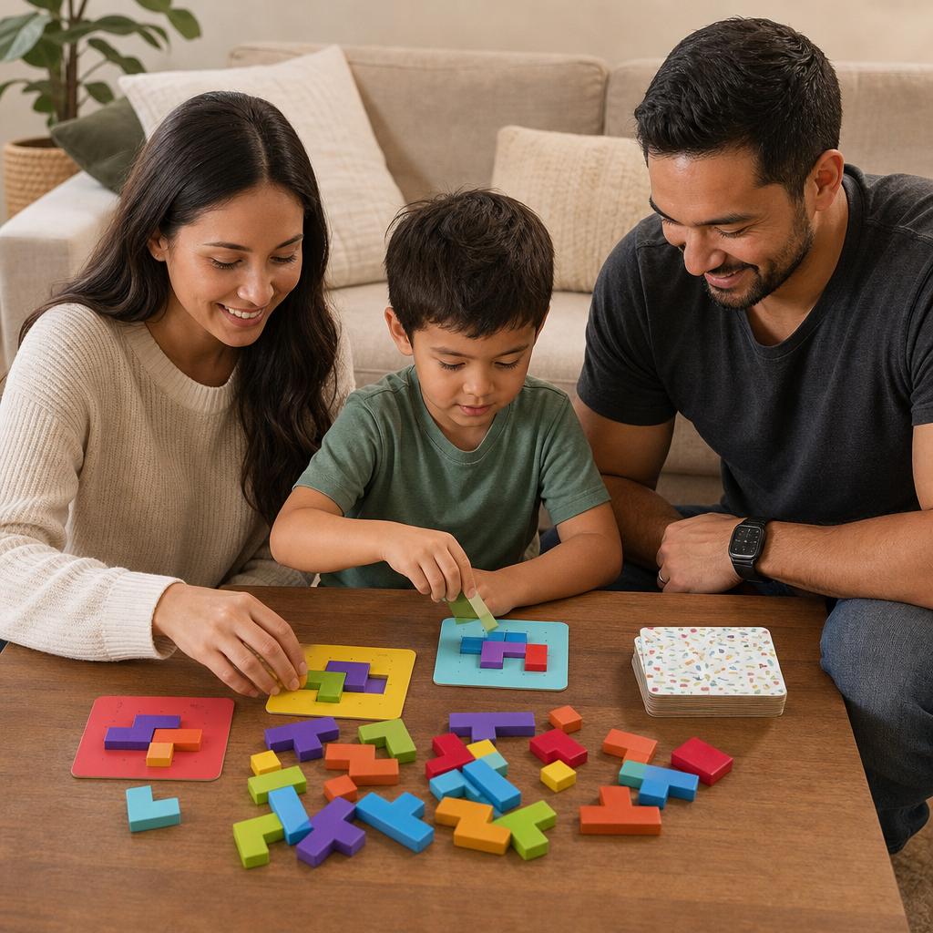 Wooden  Shape Matching Puzzle Family Game