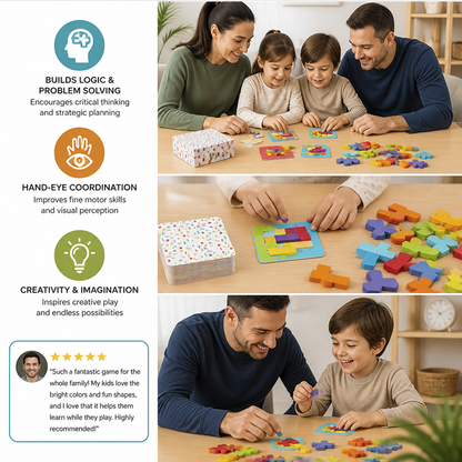 Wooden  Shape Matching Puzzle Family Game