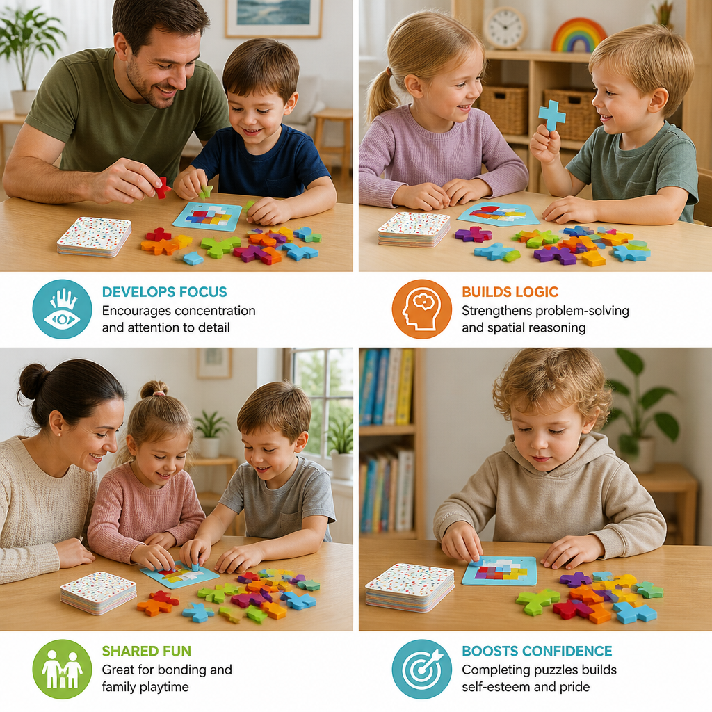 Wooden  Shape Matching Puzzle Family Game