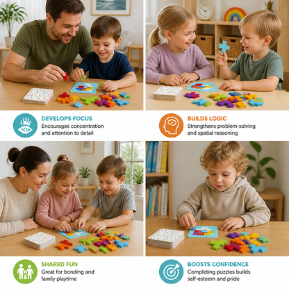 Wooden  Shape Matching Puzzle Family Game