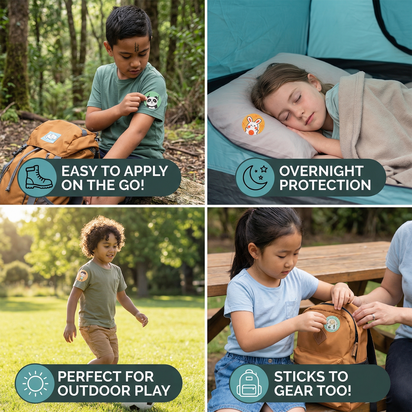 Natural Mosquito Repellent Stickers for Children and Babies (100 Pieces)