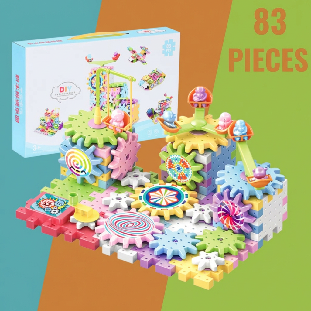 Rotating Montessori Gear Building Block Toy