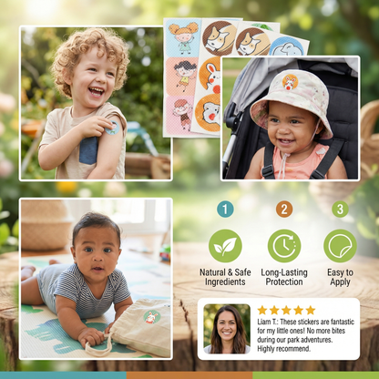 Natural Mosquito Repellent Stickers for Children and Babies (100 Pieces)