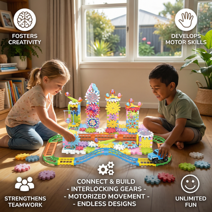 Rotating Montessori Gear Building Block Toy