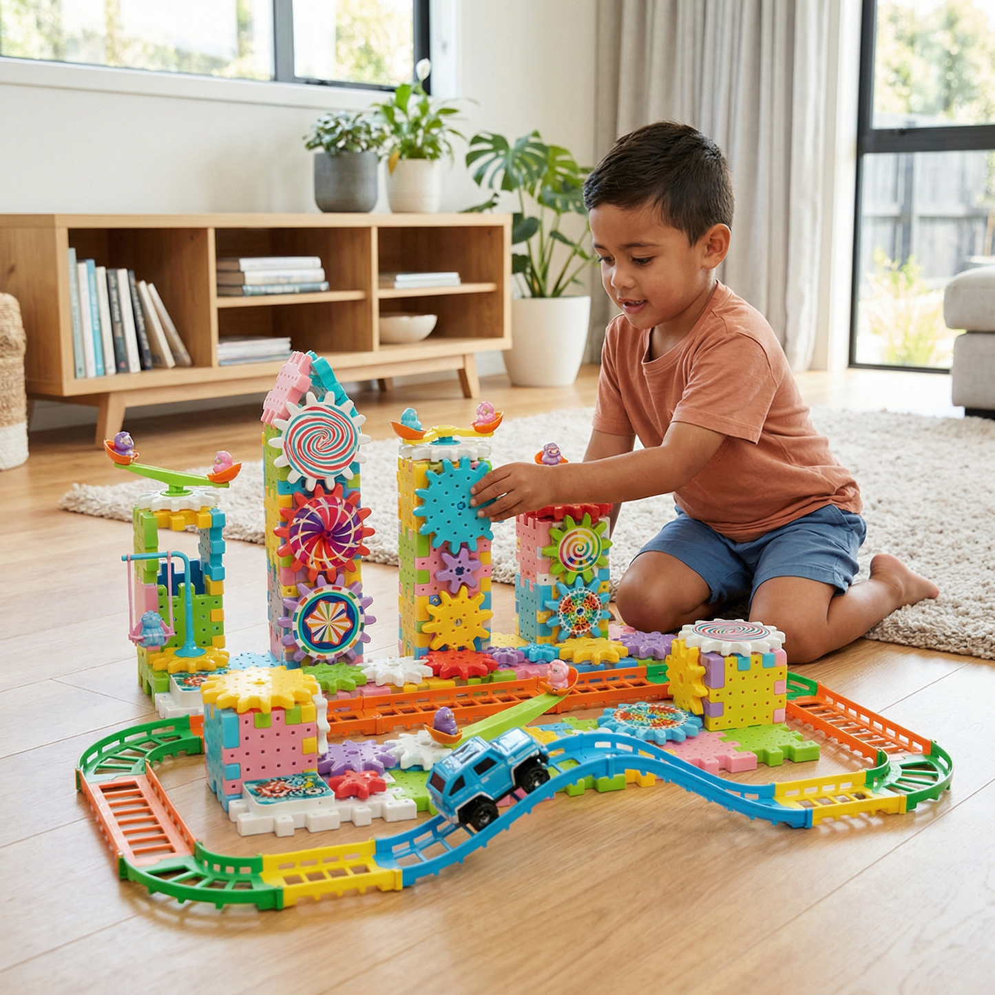 Rotating Montessori Gear Building Block Toy