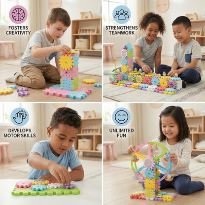 Rotating Montessori Gear Building Block Toy