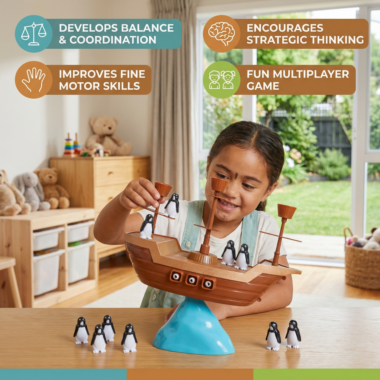 Penguin Pirate Ship Balance Game