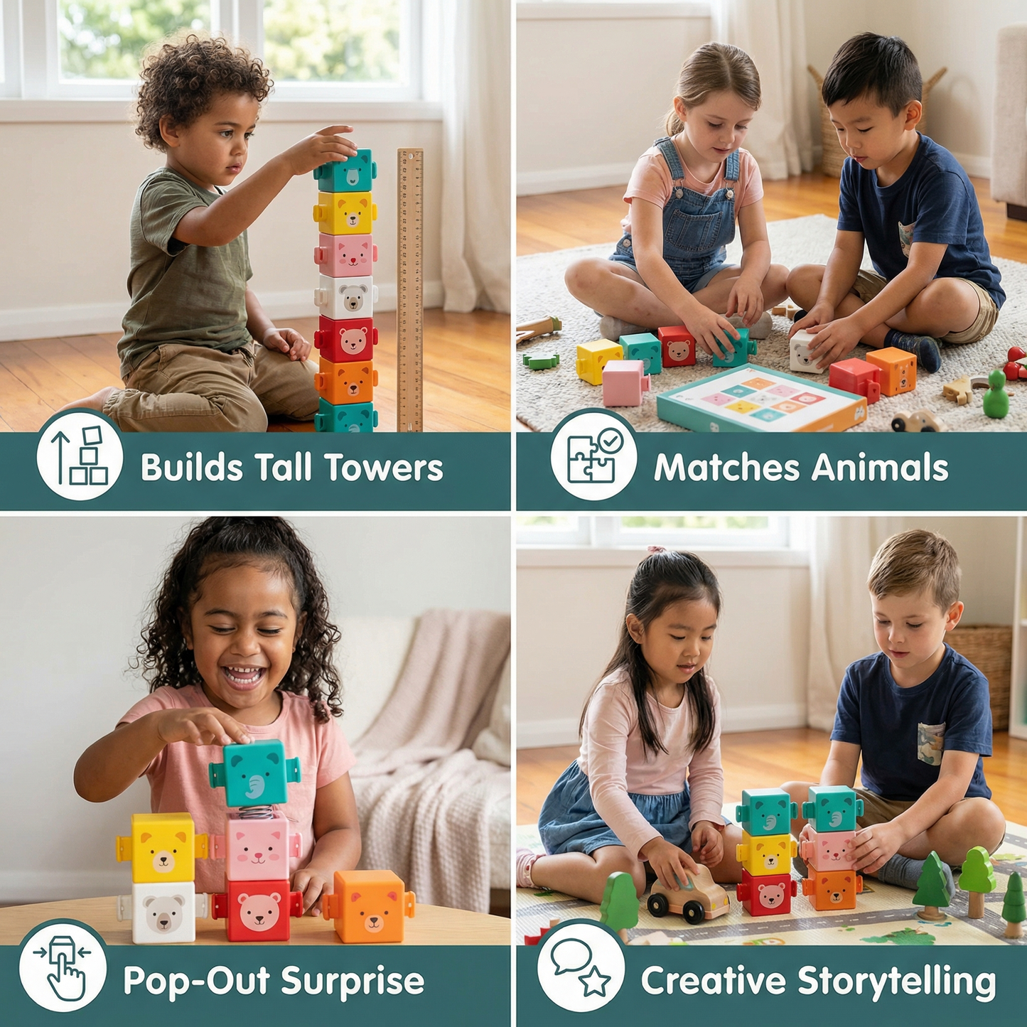 Educational Montessori Animal Stacking Building Toy