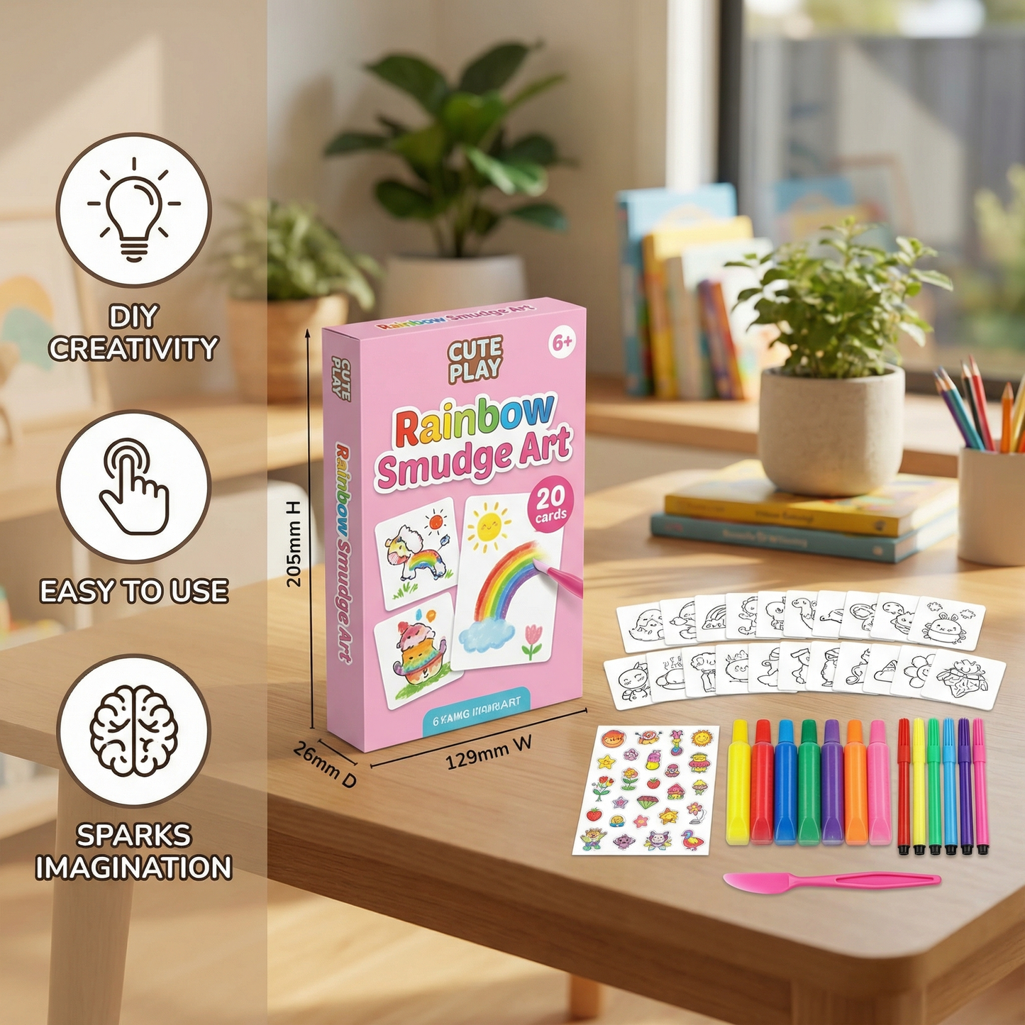 Creative Rainbow Colors Smudge Art Set