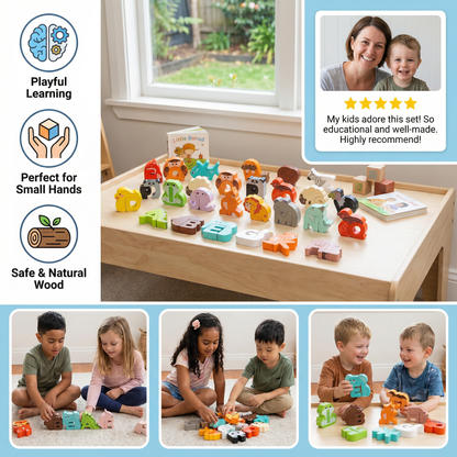 Wooden Animal Alphabet Puzzle – A–Z Learning Toy for Children