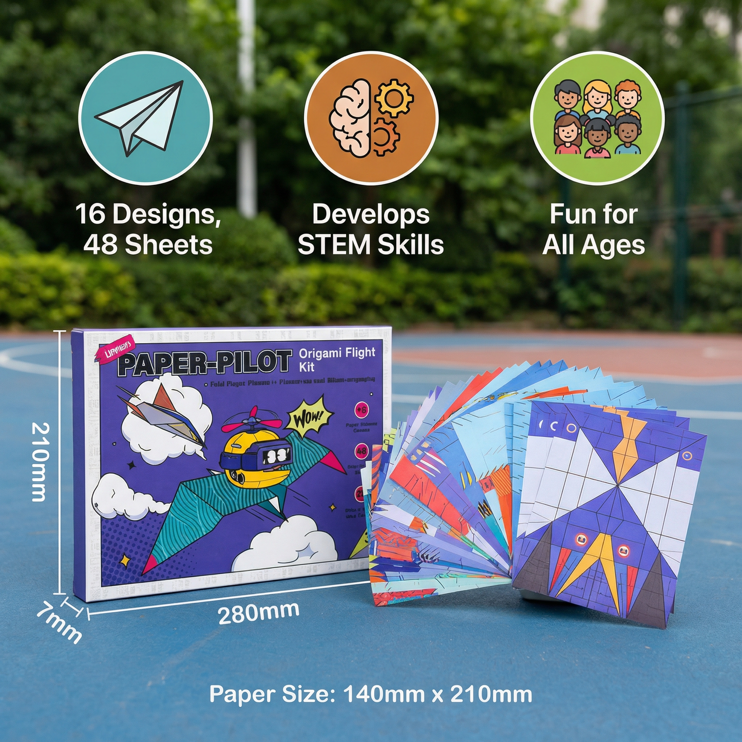 Origami Paper Airplane Building Set with Instructions