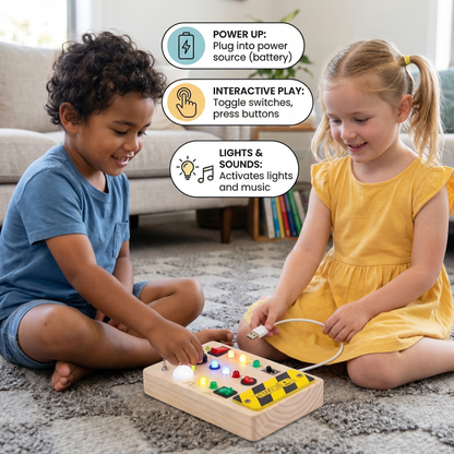 Montessori Activity Board Made of Wood
